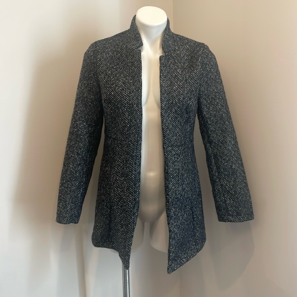 Women's Black Tweed Coat with pockets